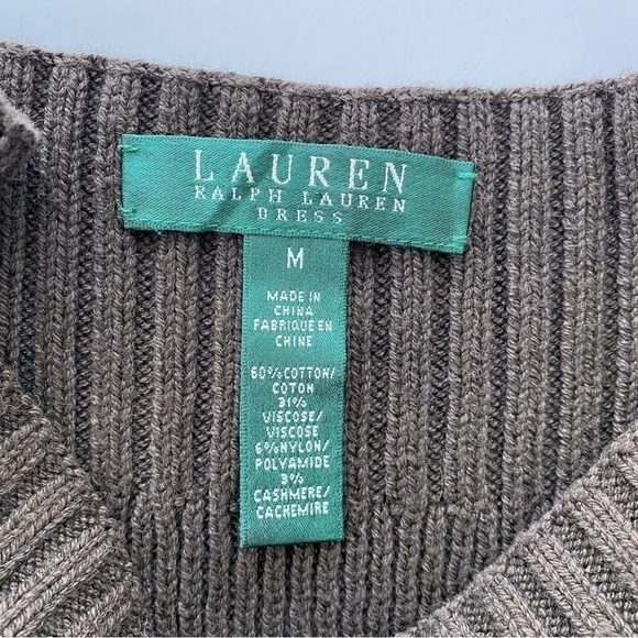 Ralph Lauren cable knit dress with cap sleeves and boat neckline,  midi - Picture 8 of 9